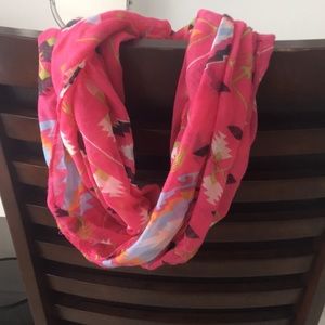 bright pink colourful infinity scarf